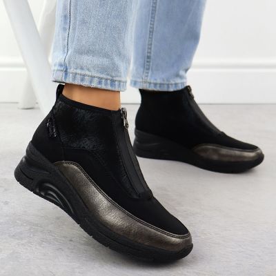 6. Botki damskie na zamek czarne Rieker 9362