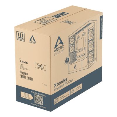 9. Okno Arctic Xtender Weiß Transparentes Glasfenster mit GPU mount