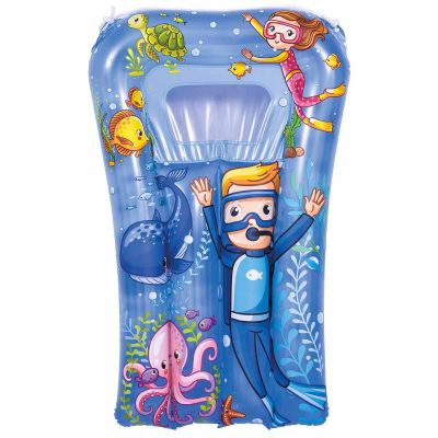 12. MATERAC PLAŻOWY Z OKIENKIEM PODWODNY ŚWIAT 74x48CM 37591 - NIEBIESKI