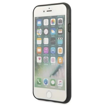 5. Etui Guess 4G Metal Gold Logo na iPhone SE 2022 / 2020 / 7 / 8 - brązowe