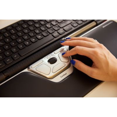 5. Contour Design RollerMouse Red Plus, Oburęczna, Bezprzewodowa, RF Wireless, 2800 DPI, Srebrny