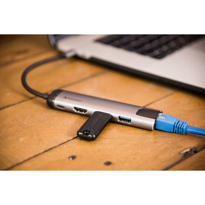 3. Verbatim 49141 stacja dokująca USB 3.2 Gen 1 (3.1 Gen 1) Type-C Czarny, Srebrny