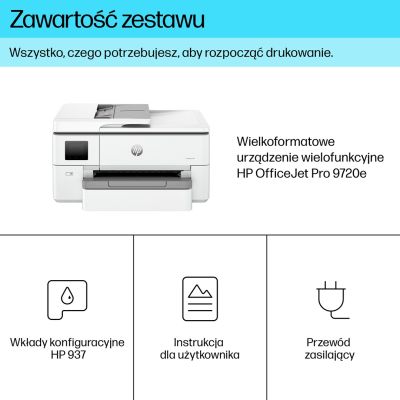 7. HP OfficeJet Pro 9720e Bezprzewodowe All-in-One W kolorze Drukarka, Drukowanie dwustronne; Kopiowanie, skanowanie