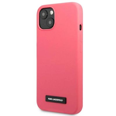 2. Etui Karl Lagerfeld Silicone Plaque na iPhone 13 - fuksjowy