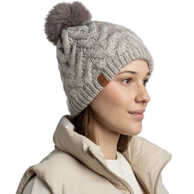 2. Buff Knitted Fleece Caryn Beanie 13674301410 Szare One size