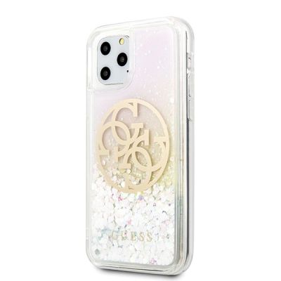 2. Etui Guess Gradient Liquid Glitter Circle Logo na iPhone 11 Pro - przezroczyste