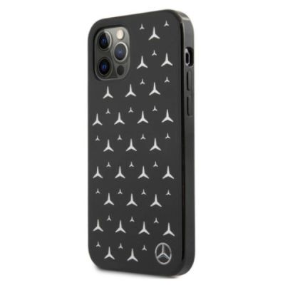 2. Etui Mercedes Silver Stars Pattern na iPhone 12 / iPhone 12 Pro - czarne