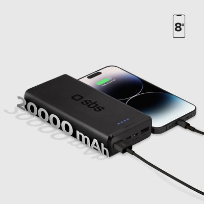8. Powerbank Puro Fast 20000 mAh 2x USB-A + 1x USB-C - czarny