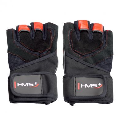 31. Rękawice na siłownię Black/Red HMS RST01 ROZM. XXL