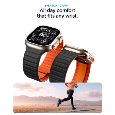 6. Pasek Spigen Athlex Air M na Apple Watch 44 / 45 / 46 / 49 mm - czarno-pomarańczowy