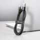 5. Kabel Baseus Cafule USB-A / USB-C QC 3.0 3A 0.5 m - czarno-szary
