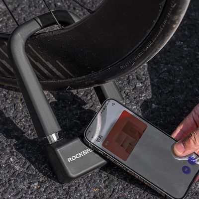 8. Zapięcie rowerowe Rockbros RBNS1 SMART z czytnikiem NFC - czarne