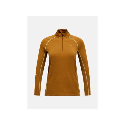 Koszulka Termiczna PEAK PERFORMANCE Magic Half Zip Wool-blend Baselayer Women brązowy