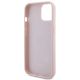 7. Etui Guess Quilted Metal Logo na iPhone 15 - różowe
