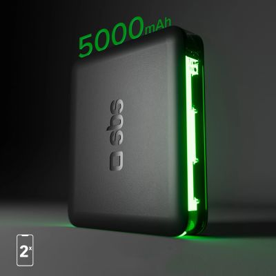 8. Powerbank SBS NanoTube 5000 mAh High-Density - czarny