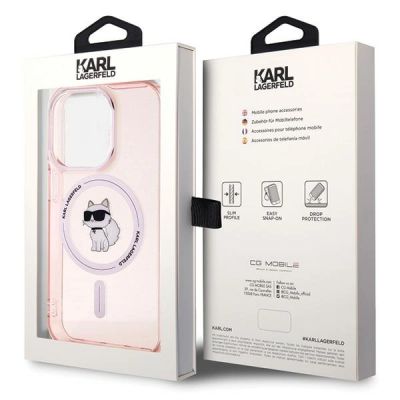 8. Etui Karl Lagerfeld IML Choupette MagSafe na iPhone 15 Pro - różowe