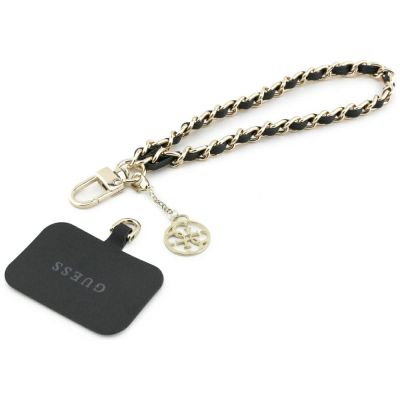 3. Pasek Guess Saffiano Chain 4G Charm - czarny