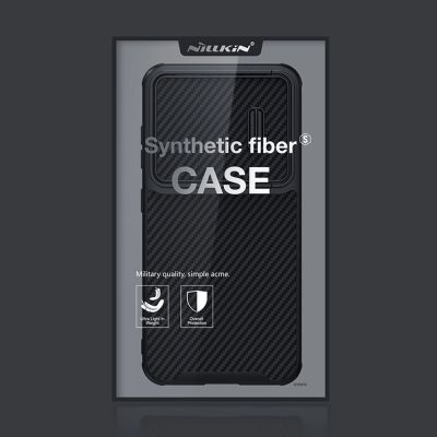 5. Nillkin Synthetic Fiber S Case etui Samsung Galaxy S23 pokrowiec osłona na aparat czarne