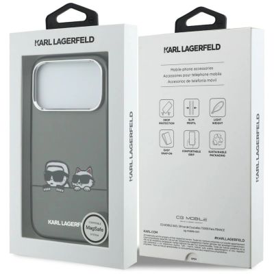 8. Etui Karl Lagerfeld IML Karl & Choupette Peekaboo Logo MagSafe na iPhone 17 Pro Max - czarne