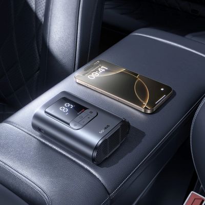 8. Kompresor bezprzewodowy Baseus GoTrip VA1 Super Mini z 3 końcówkami - czarny