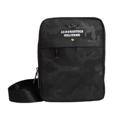 Torba na ramię męska listonoszka Aeronautica Militare Fly Camo Black - AM-361