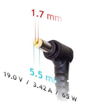 3. Zasilacz sieciowy Akyga AK-ND-06 do notebooka Acer (19 V; 3,42 A; 65W; 5.5 mm x 1.7 mm)