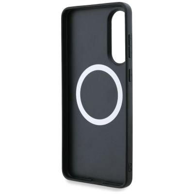 7. Etui BMW Leather Oversized Stripes MagSafe na Samsung Galaxy S25 Edge - czarne