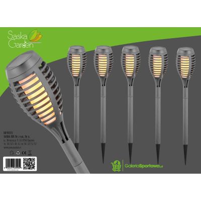 30. POCHODNIA LAMPA SOLARNA TAŃCZĄCE PŁOMYKI 12 LED SMD 7,5x7,5x46,5CM KPL 5SZT