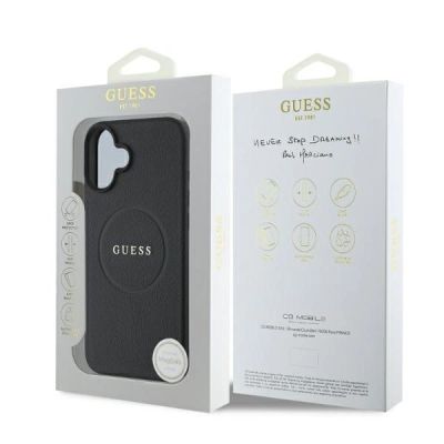 6. Etui Guess Grained Gold Ring MagSafe na iPhone 16 - czarne