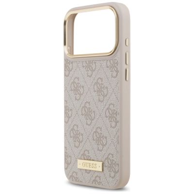 6. Etui Guess 4G Logo Plate MagSafe na iPhone 17 Pro Max - różowe
