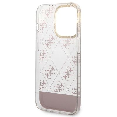7. Etui Guess 4G Pattern Script na iPhone 14 Pro - różowe