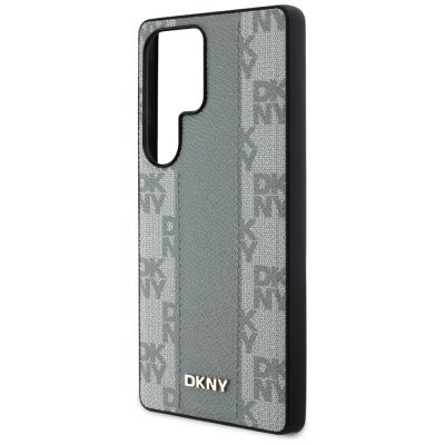 6. Etui DKNY Leather Checkered Pattern MagSafe na Samsung Galaxy S25 Ultra - szare