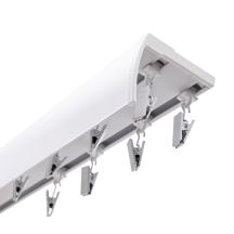 SZYNA SUFITOWA Z OSŁONĄ ŚLIZGI Z ŻABKAMI 250 CM ALUMINIOWA BIAŁA PODWÓJNA KOWALSKI