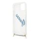 6. Etui Guess Script Vintage na iPhone 12 mini - niebieskie