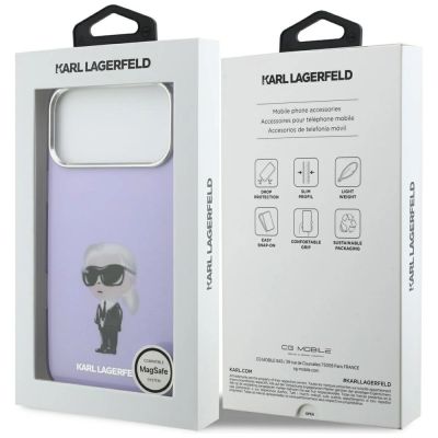 8. Etui Karl Lagerfeld IML Aquarelle Karl & Choupette & Logo MagSafe na iPhone 17 Pro Max - fioletowe