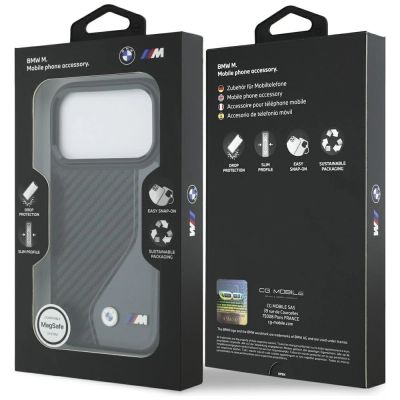 8. Etui BMW M Carbon Logo MagSafe na iPhone 17 Pro - grafitowe