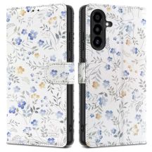 Etui Tech-Protect Wallet na Samsung Galaxy A26 5G / A17 4G / 5G - stokrotki z liśćmi