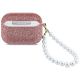 2. Etui Guess Glitter Pearl Strap na AirPods Pro 3 - różowe