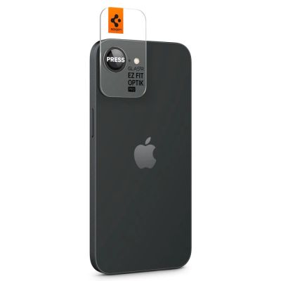 6. Osłona aparatu Spigen Optik Pro GLAS.TR "Ez Fit" 2-pack na iPhone 16e / 17e - czarna