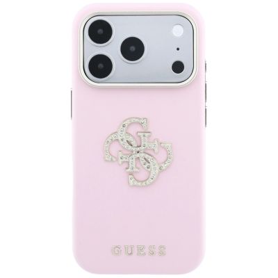 3. Etui Guess Smooth & Big Strass Logo na iPhone 18 Pro Max / 17 Pro Max - różowe