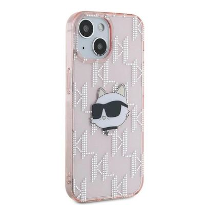 4. Etui Karl Lagerfeld IML Choupette Head & Monogram na iPhone 14 / 15 / 13 - różowe