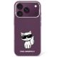 Etui Karl Lagerfeld IML Choupette Body Sketch Print MagSafe na iPhone 17 Pro / 18 Pro - burgundowe