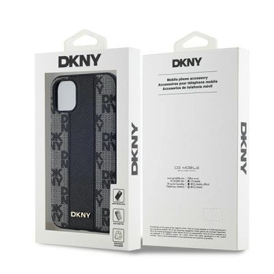 8. Etui DKNY Leather Checkered Mono Pattern MagSafe na iPhone 11 / Xr - czarne