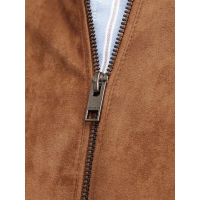 6. Jack&Jones kurtka z syntetycznego zamszu JJEDYLAN CLEAN JACKET NOOS 12261197 COGNAC