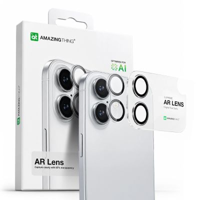 4. Szkło na aparat AMAZINGTHING Lens Glass na iPhone 17 z czarną aluminiową ramką