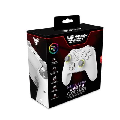 8. Dragonshock Nebula Pro Biały Bluetooth Gamepad Nintendo Switch