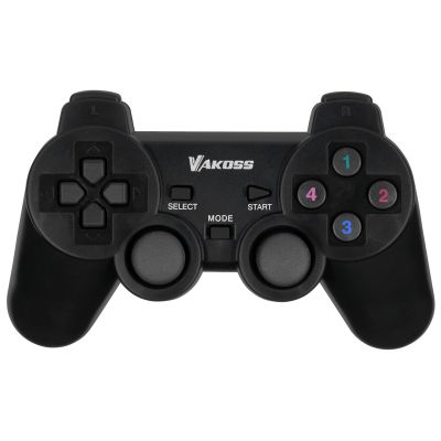 6. VAKOSS GAMEPAD BEZPRZEWODOWY USB Z FUNKCJĄ DUAL SHOCK, PC/PS3, TRYB CYFROWY I ANALOGOWY,  GP-4705BK CZARNY