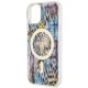 6. Etui Guess Leopard MagSafe na iPhone 14 - niebieskie