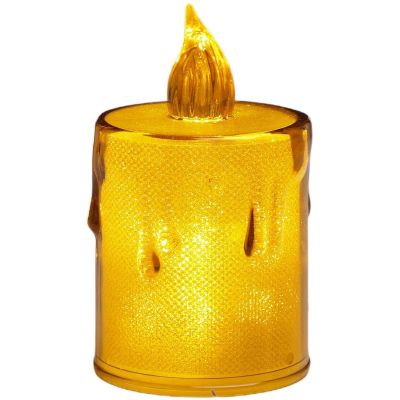 19. ŚWIECA DEKORACYJNA 10,5 CM AMBER CIEPŁY BIAŁY 1 LED