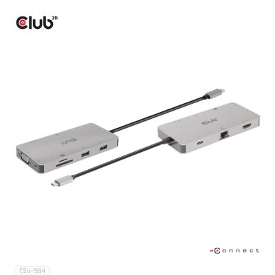 5. CLUB3D CSV-1594 stacja dokująca USB 3.2 Gen 1 (3.1 Gen 1) Type-C Czarny, Szary